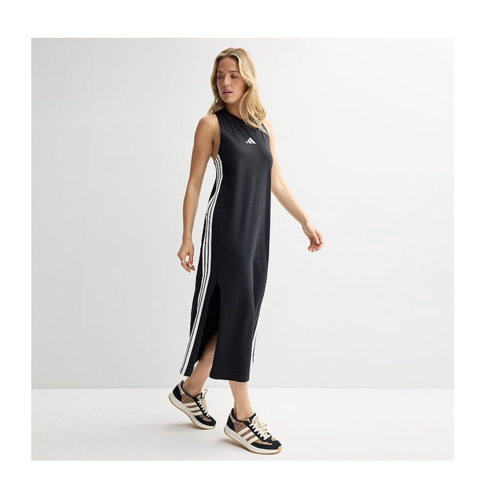 Adidas Black and White Halter Midi Dress